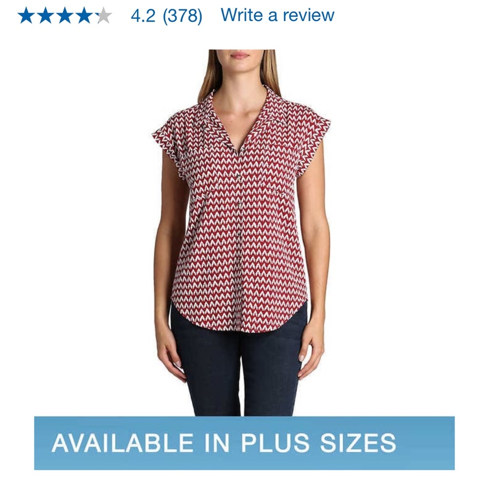 Jachs Girlfriend Ladies' Short Sleeve Blouse button blouse
